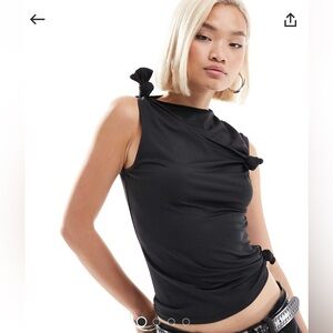 ASOS Black Tank Top with Knot Details